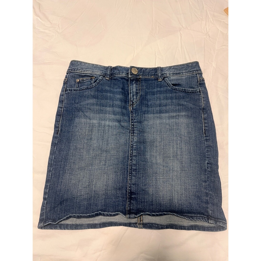 Tommy Hilfiger Womens Denim Mini Skirt Medium Wash Blue Size 2 Flap Pockets